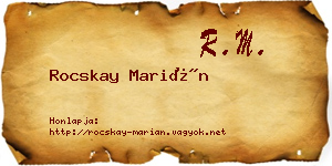 Rocskay Marián névjegykártya